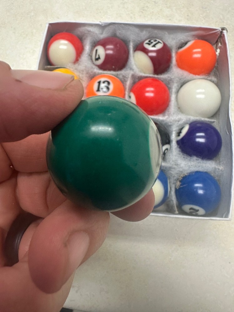 Vintage Billiards Mini Pool Ball Set