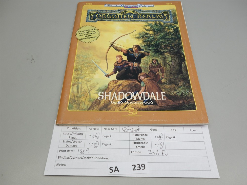 Advanced Dungeons & Dragons, D&D: Forgotten Realms - Shadowdale - FRE1 9247