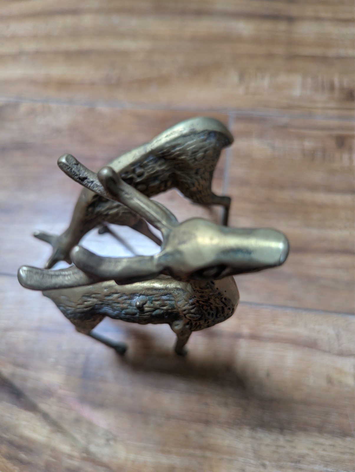 VTG Pair Brass Deer Figures Figurines Spotted Buck Doe MCM