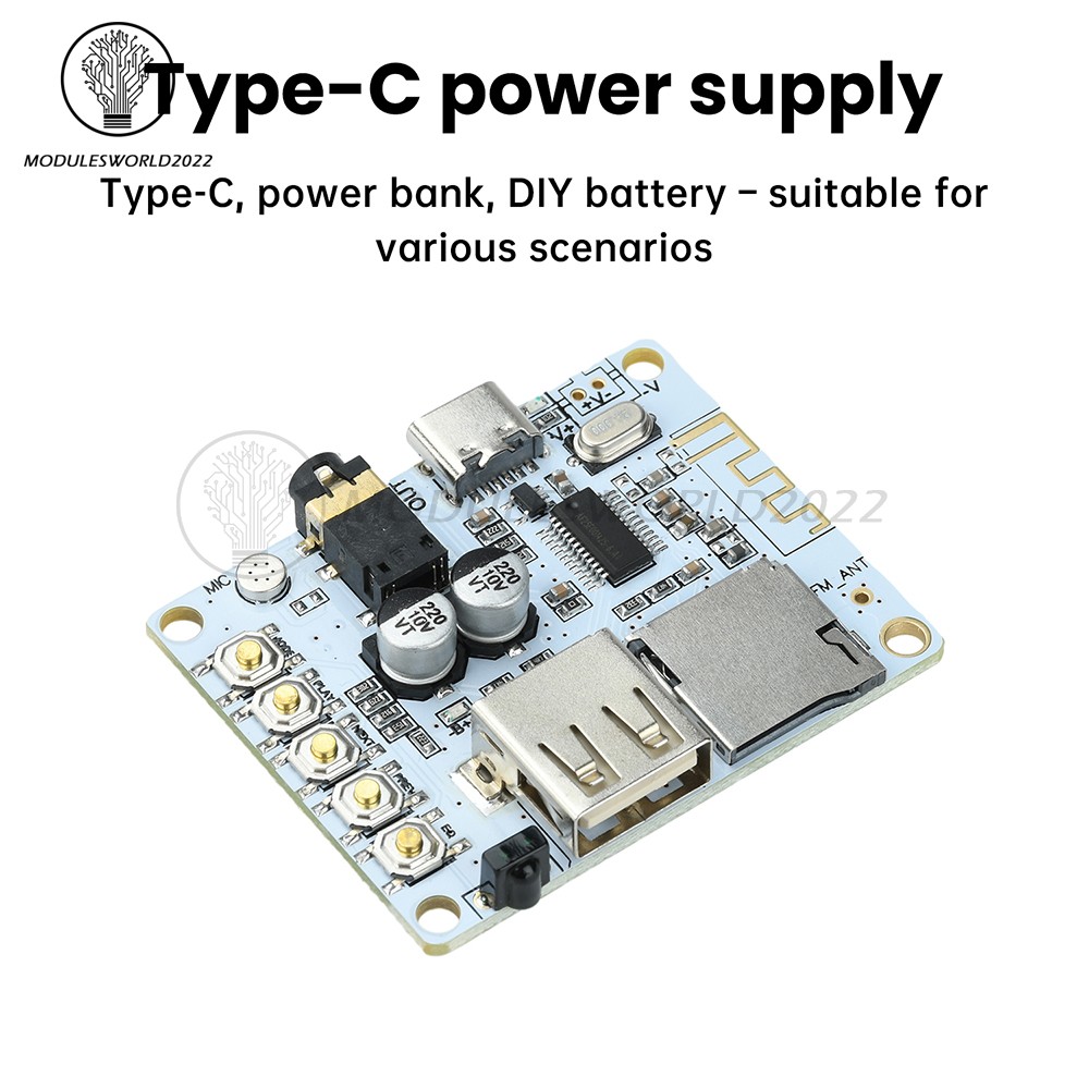 Bluetooth 5.4 Audio Receiver Board MP3 Lossless Decoder Decoding Module Type-C