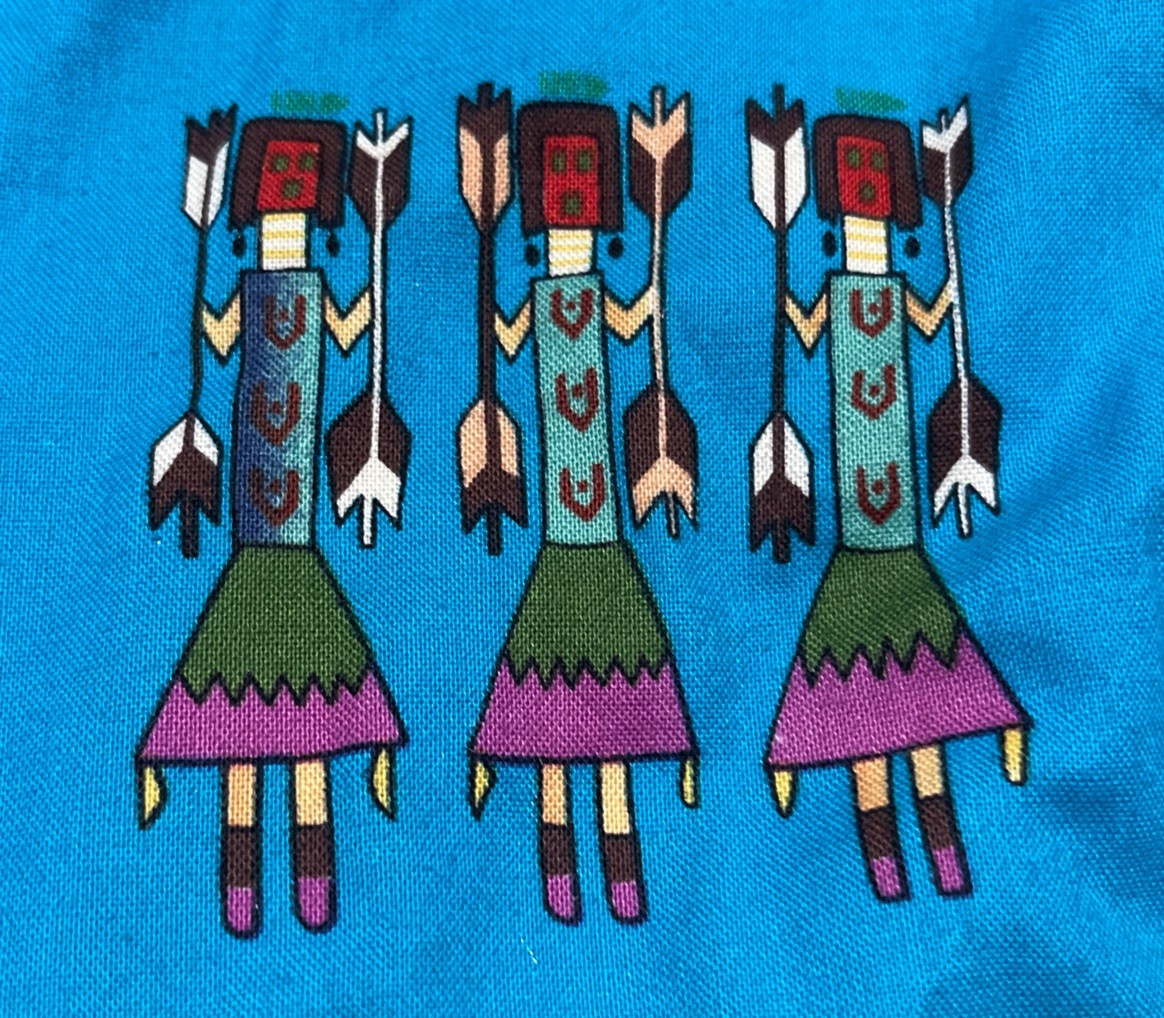 Native American Hopi Beaded Kachina Dolls Quilted Jacket Size XL Handmade