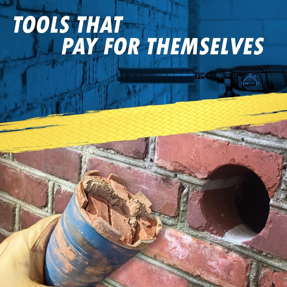 1-1/2" Diamond Core Bit for Efficient Brick Drilling - SDS Plus Adapter Included