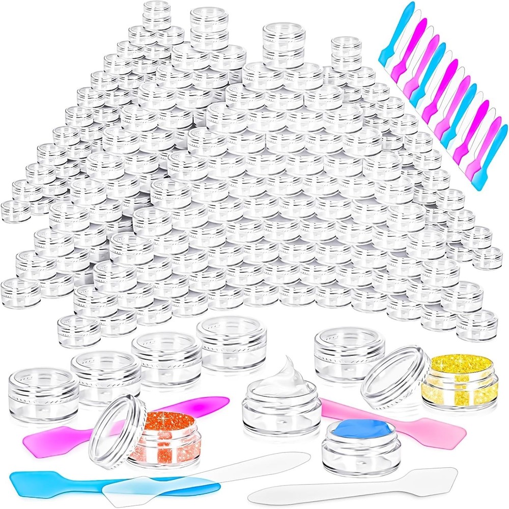 100 Pcs 5G Empty Plastic Containers with Clear Lids,Mini Makeup Sample Container