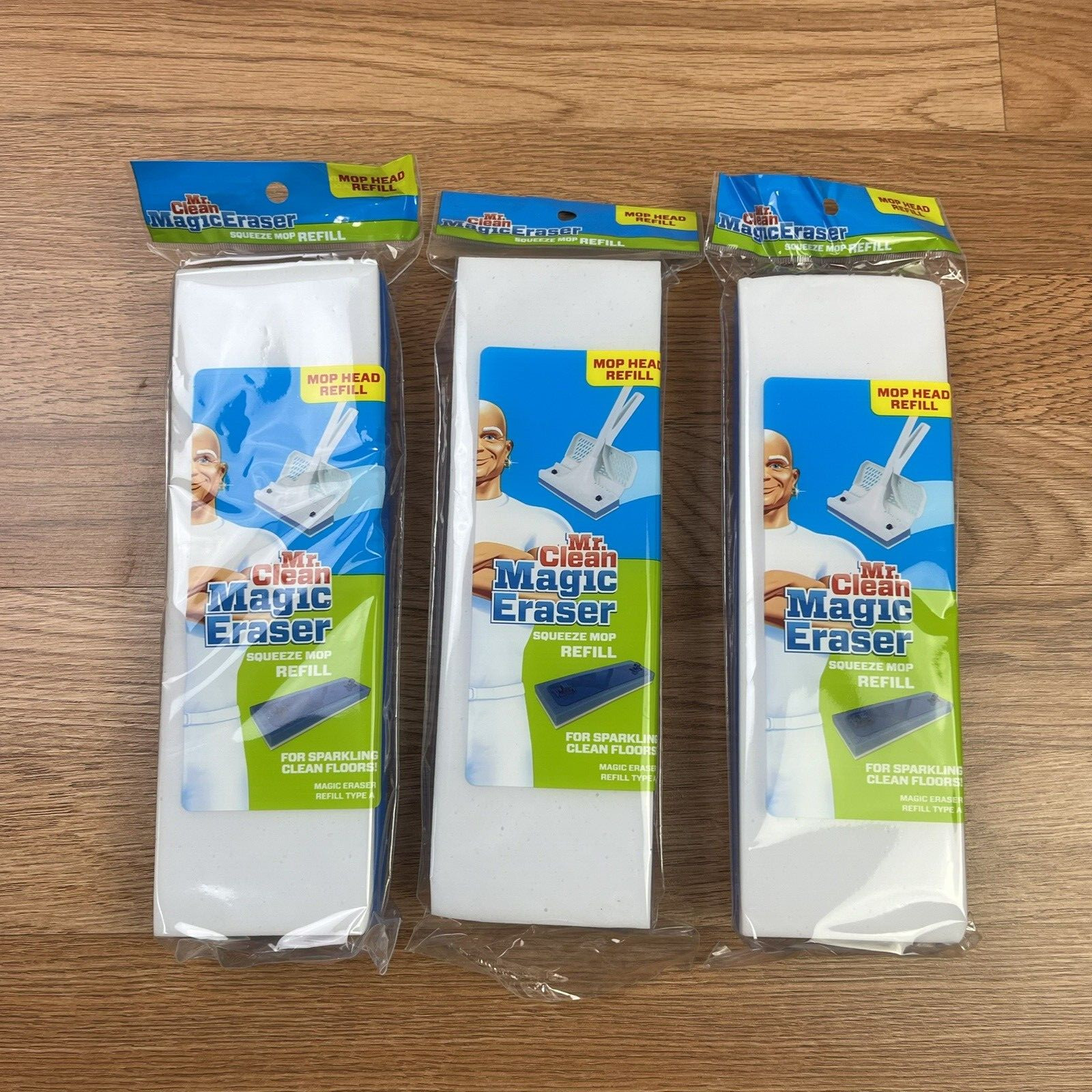 Lot of 3 Mr. Clean Magic Eraser Squeeze Mop Head Refill Type A NEW