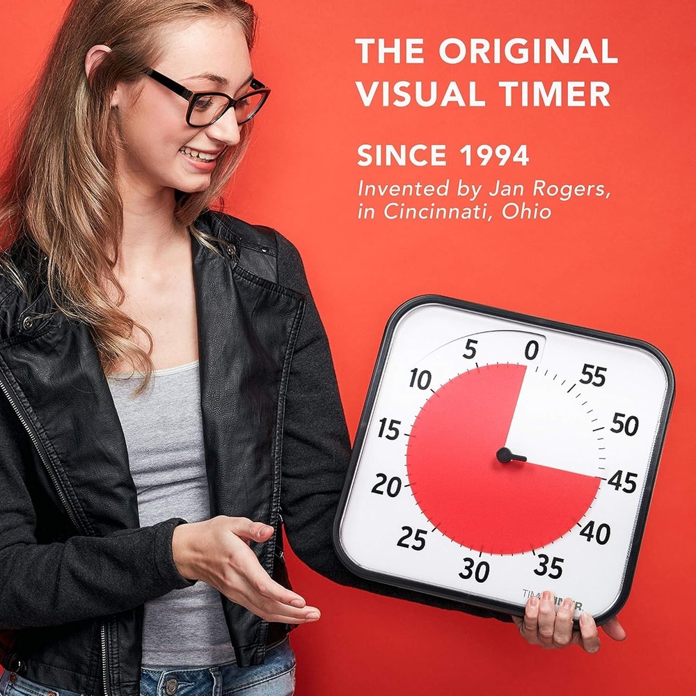 TIME TIMER 12 Inch Visual Timer 60 Minute Kids Desk Countdown Clock with Dry