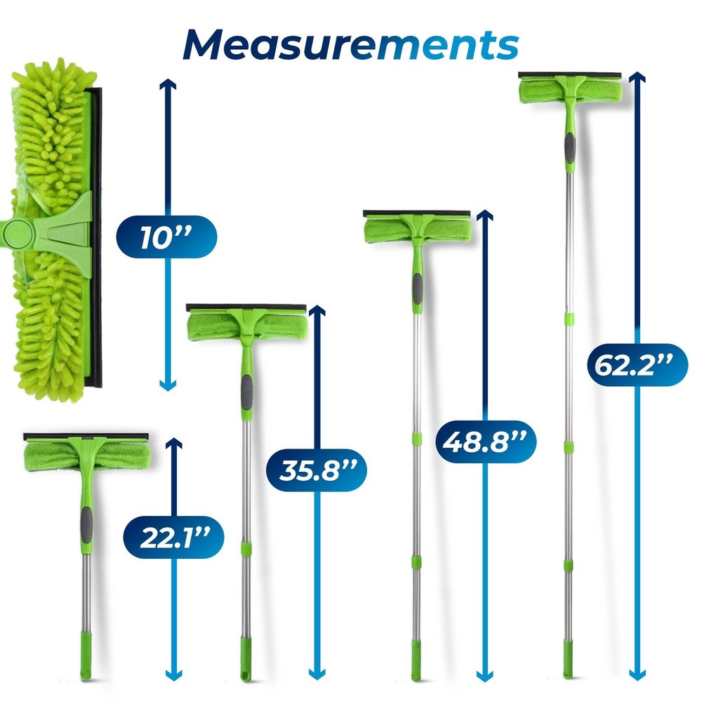 DSV Standard 62” Professional Window Squeegee for Window Cleaning, 2 in 1
