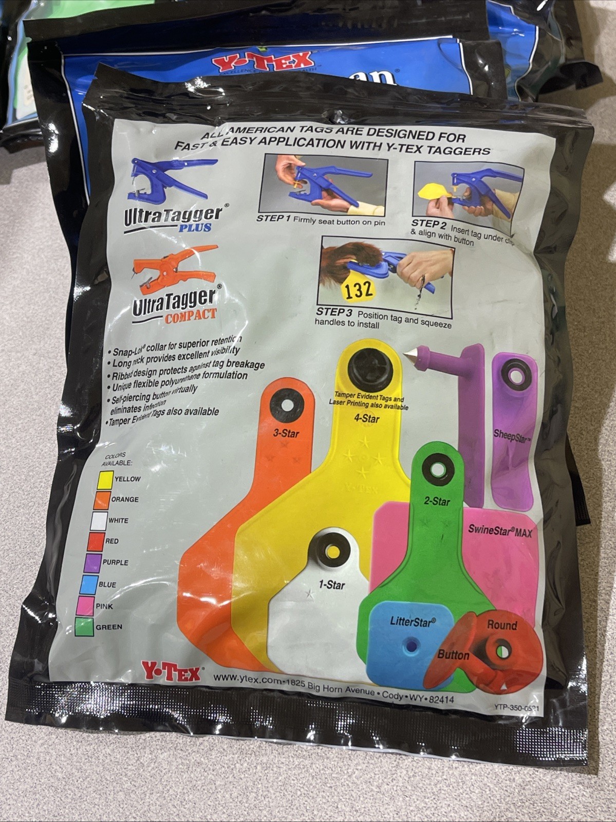 Y-Tex 4 Star Large Cattle Tags 25 Pack, 2 Piece Ear Tag System, Green, 76-100