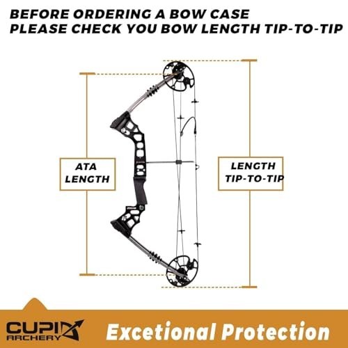 Lightweight Soft Compound Bow Case with Arrow Pocket & Backpack Straps - Durable