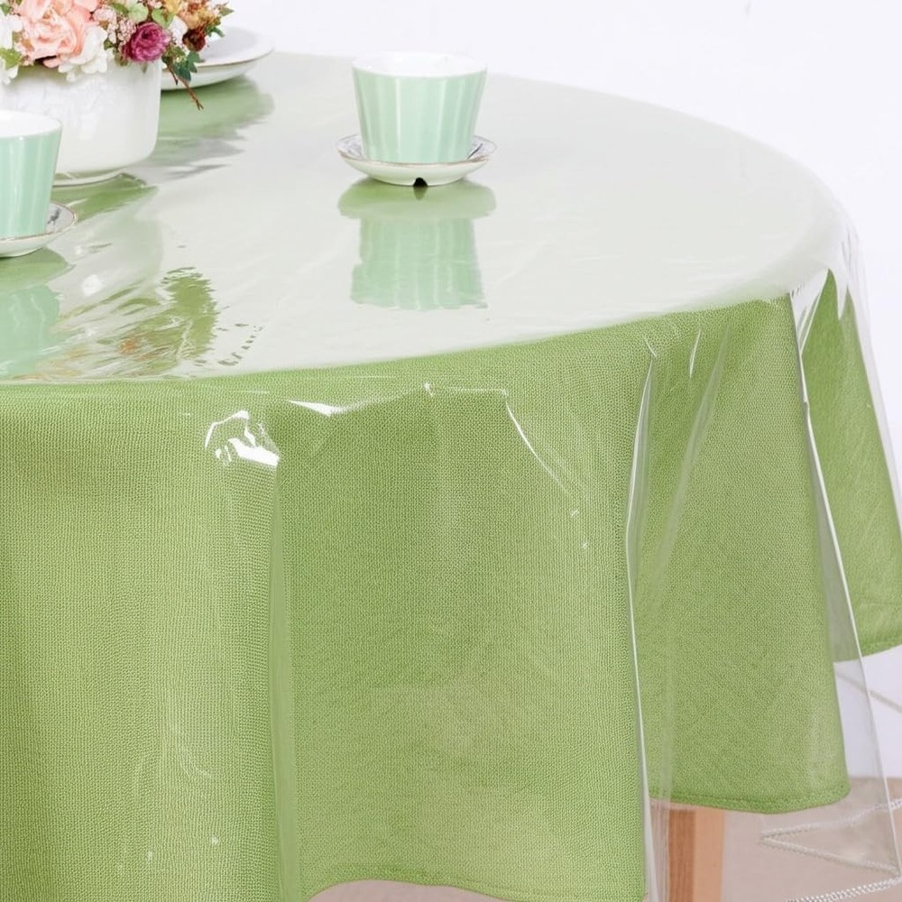 BNYD Clear Plastic Tablecloth Protector, Table Cloth Vinyl (70" Round)