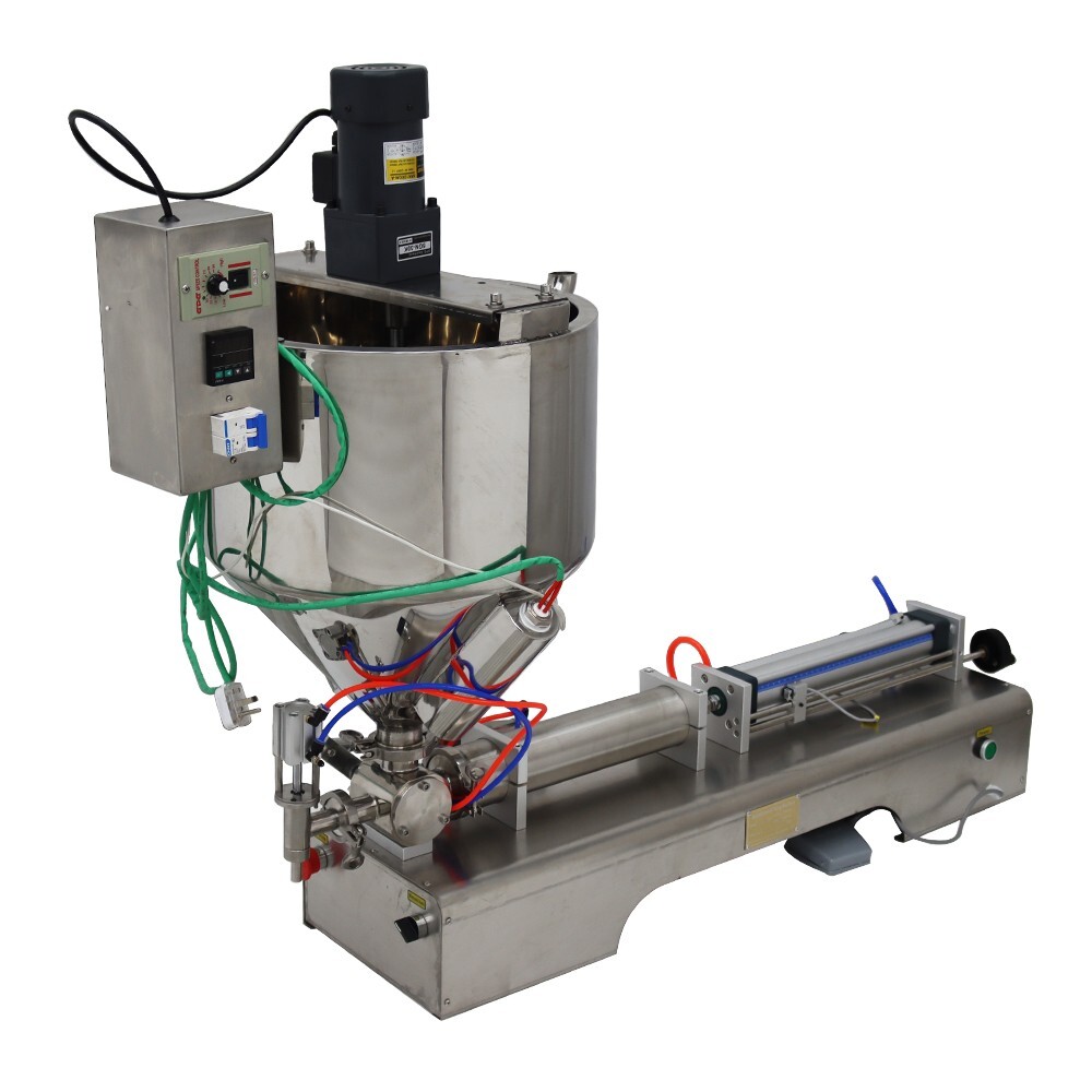 Paste Liquid Fill Machine Single Nozzle 100-1000ml Heating& Mixing Piston Filler