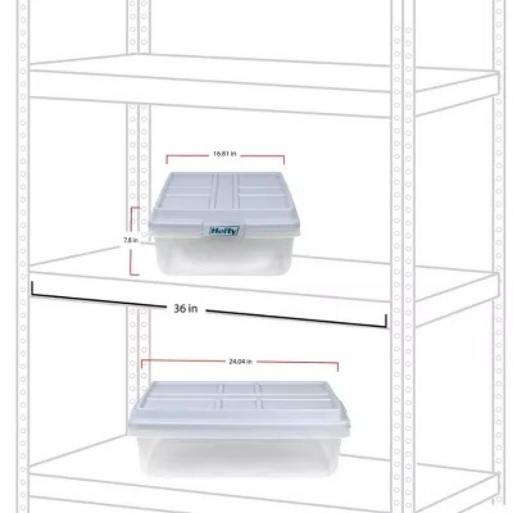 40qt Plastic Storage Bin with Gray HI-RISE Stackable Lid:Utility Totes