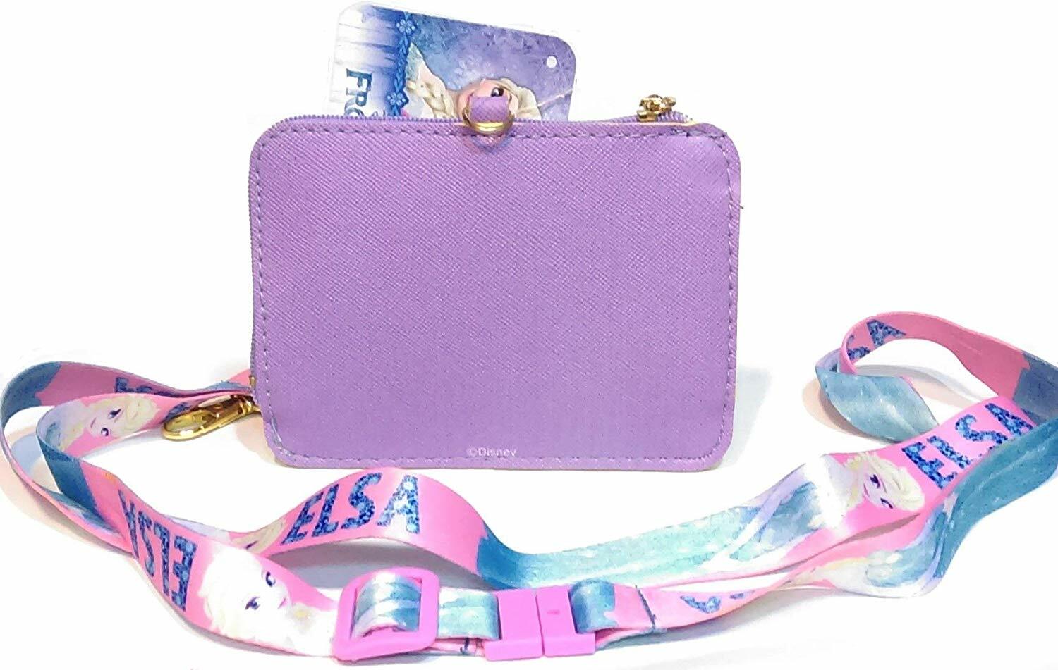 Frozen Elsa Change Coin Purse Card Holder Case Pouch Wallet Bag Lanyard Keychain