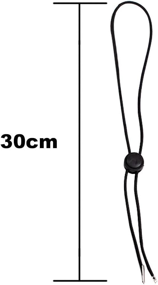 Hat Chin Cord, Black Flexible Removable Strap with Spring Loaded...