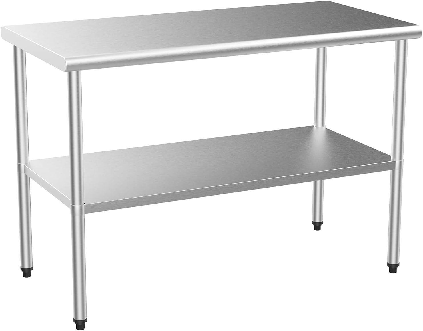 Heavy Duty 48'' x 24'' Stainless Steel Commercial Kitchen Prep Table for Hotel