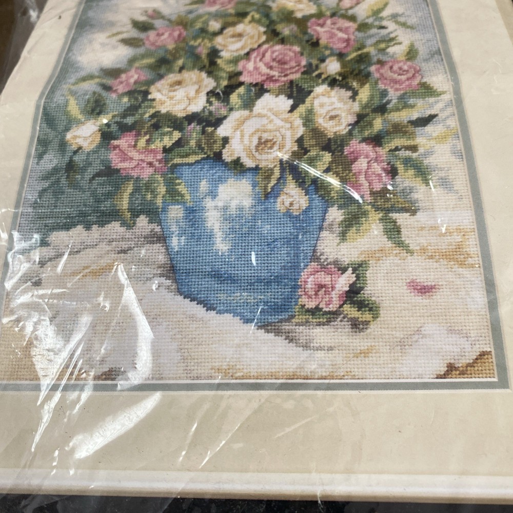 Dimensions Needlepoint Kit #2396 "Elegant Roses" - Started