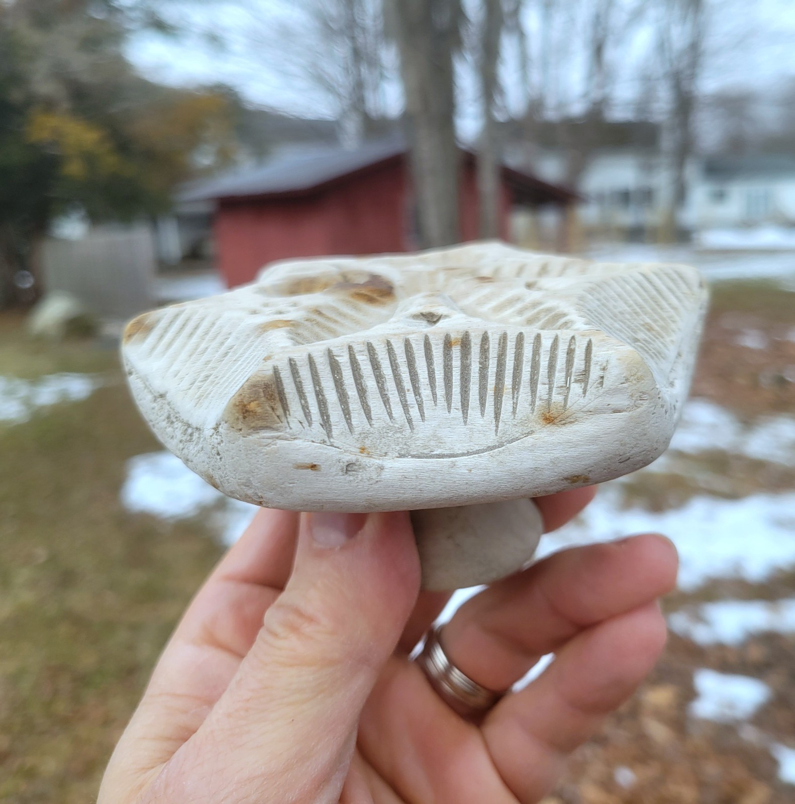 Antique 19thC Unusual Hexagon Butter Stamp Print Mold Primitive