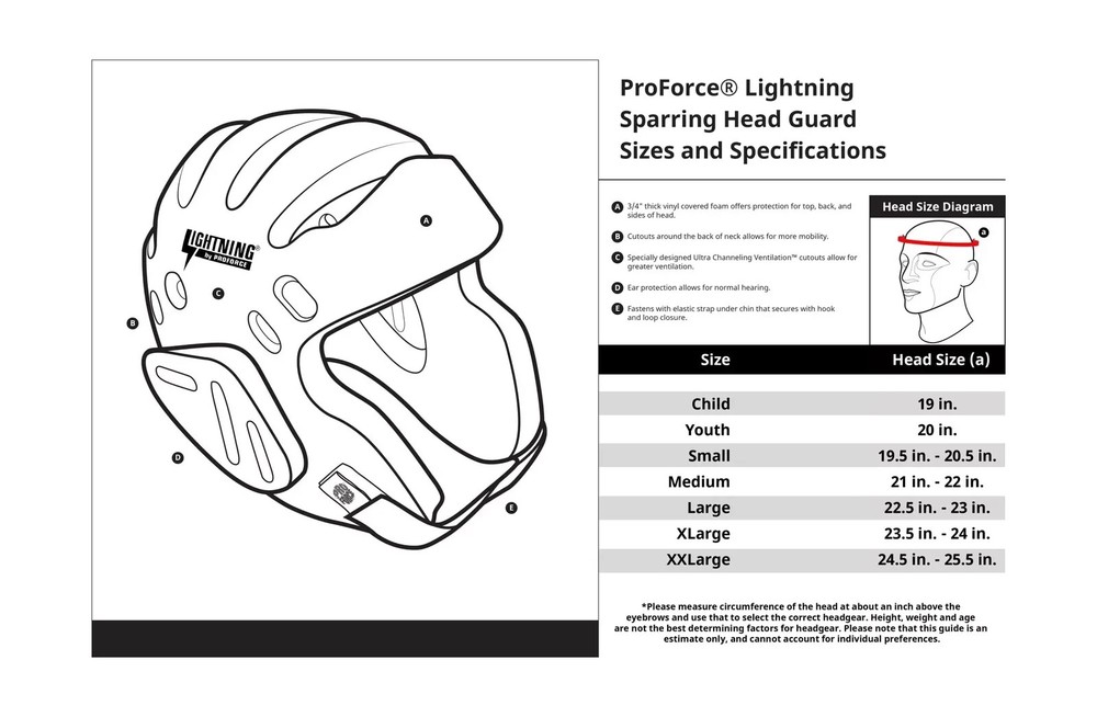 Pro Force Lightning Sparring Head Gear Red Small-NEW