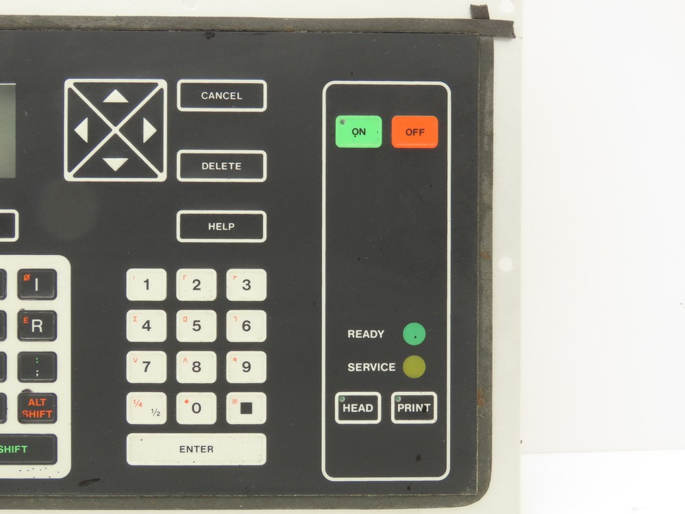 VideoJet Excel Ink Jet Printer Keyboard Interface Panel LCD Display