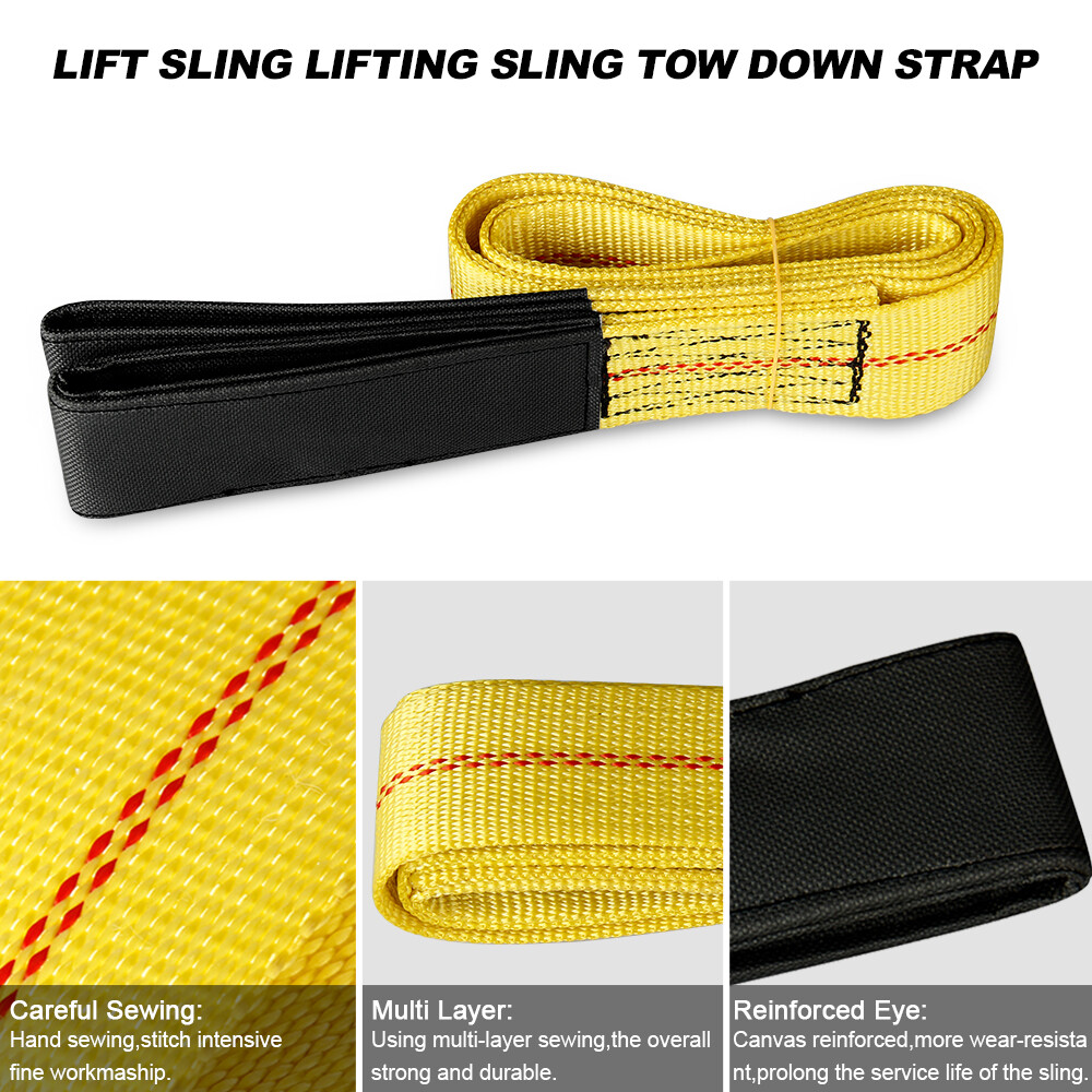 2" x 6’ Performance Engineered Cargo and Load Lift Sling Straps with Flat Loops