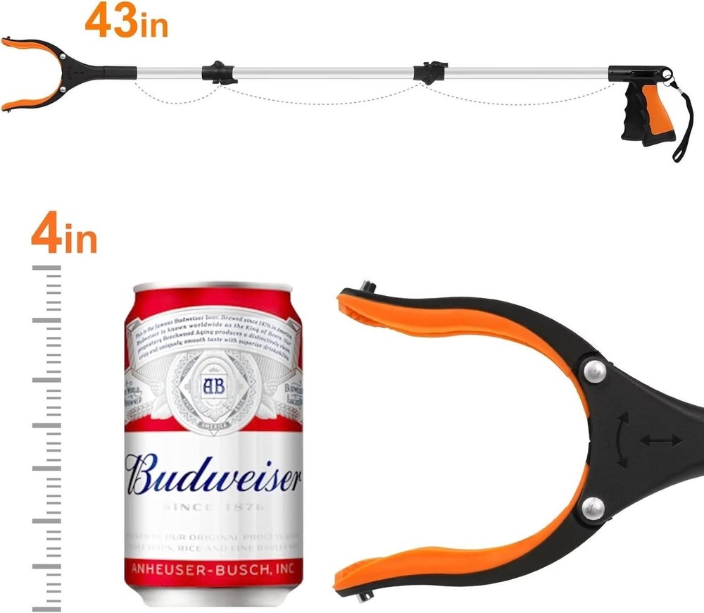 43" Extra Long Grabber Tool, Foldable Grabbers for Elderly Grab It Reaching T...