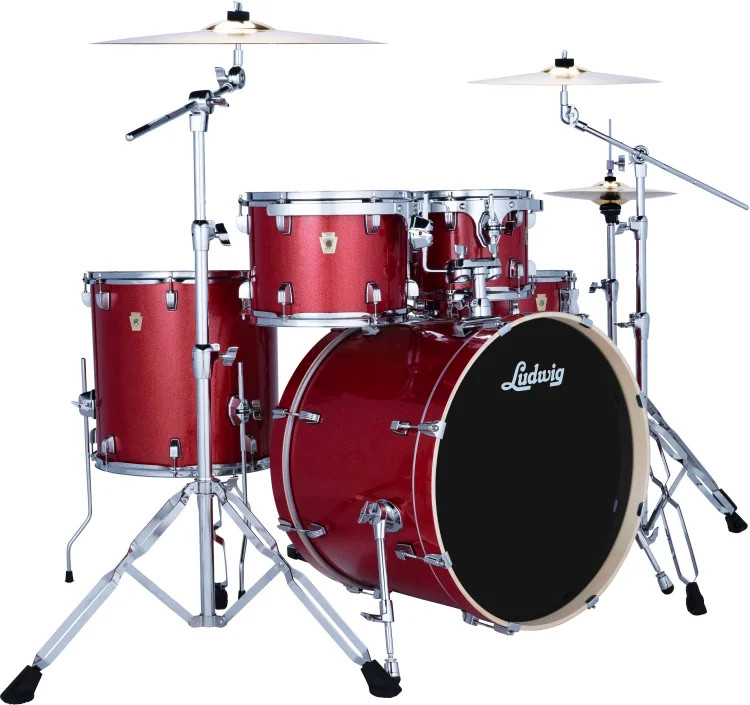 Ludwig Evolution 5-piece Complete Drum Set - Crimson Sparkle