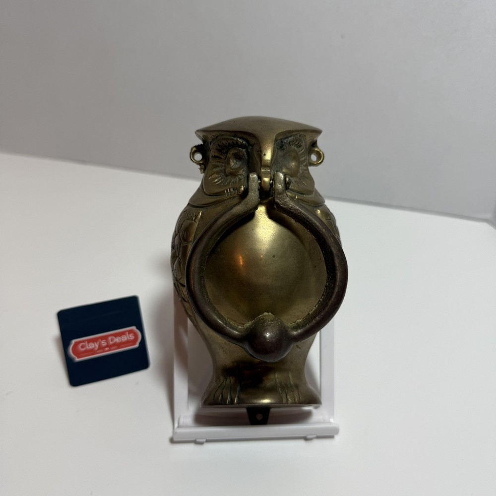 Vintage Solid Brass Owl Door Knocker – Mid Century Hardware