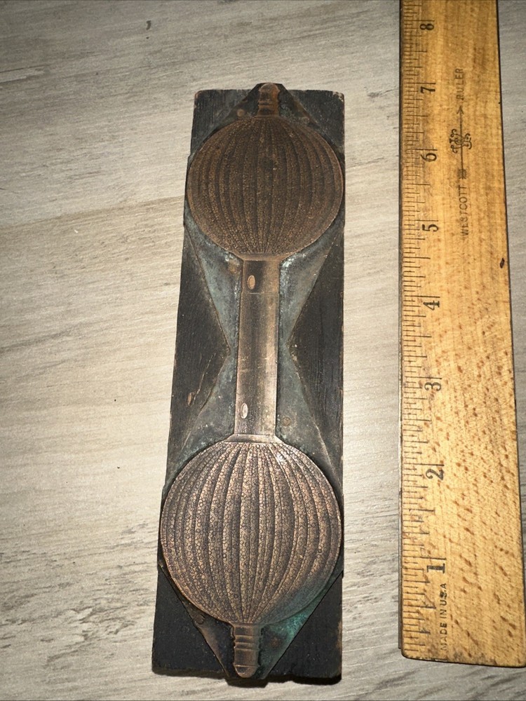 Printing Block “ Unknown Image, Early Lightbulb? “ Beautiful Details!!￼