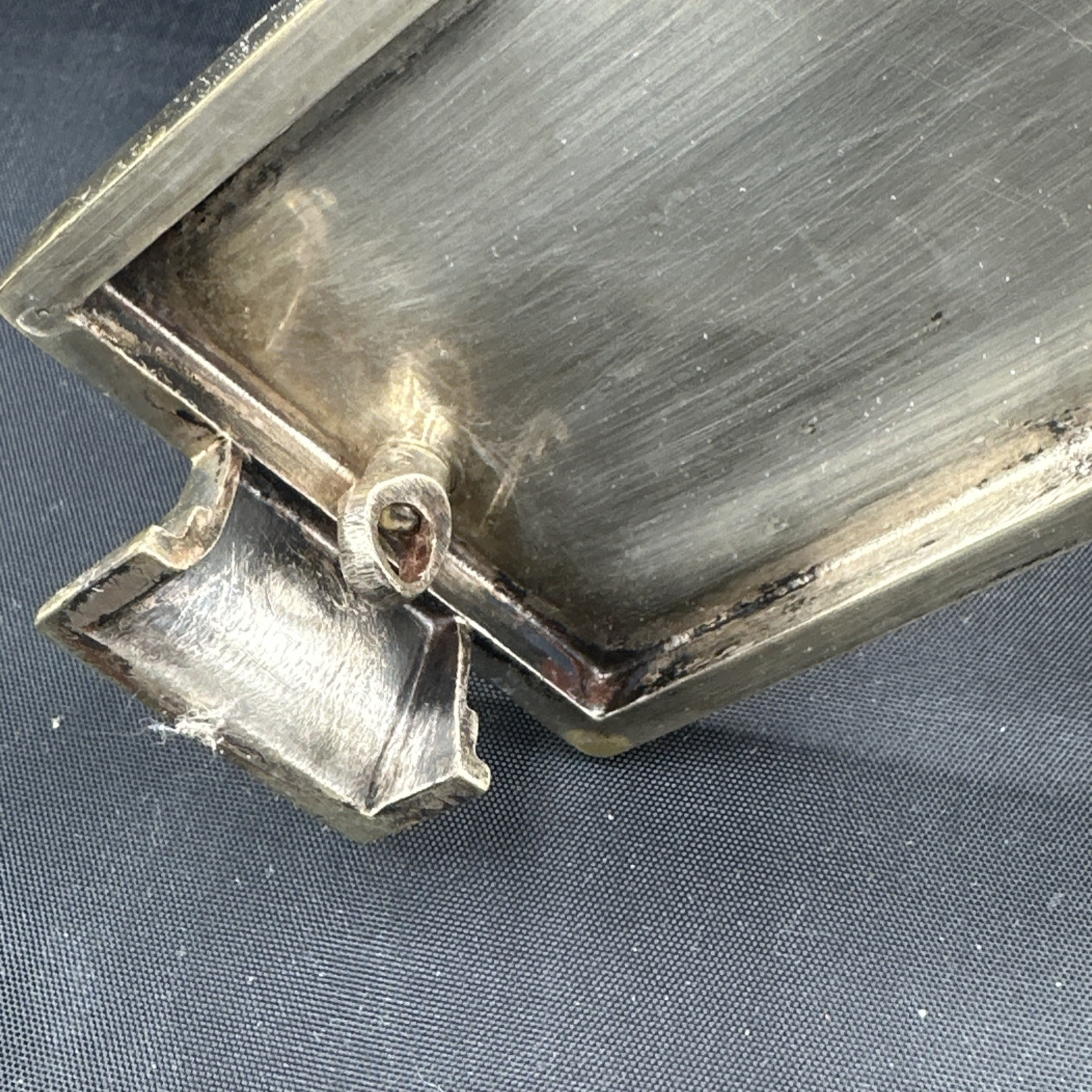 Footed 19th century silverplated cruet (maybe) Charles Ellis & Co w/ 3 Bottles