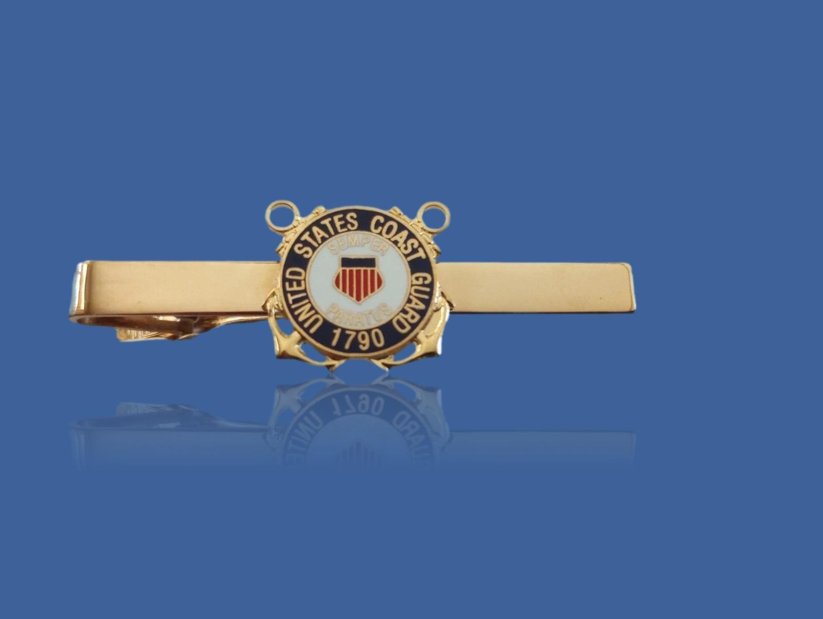 U.S COAST GUARD TIE BAR TIE TAC  CLIP ON STYLE  U.S.A MADE SEMPER PARATUS