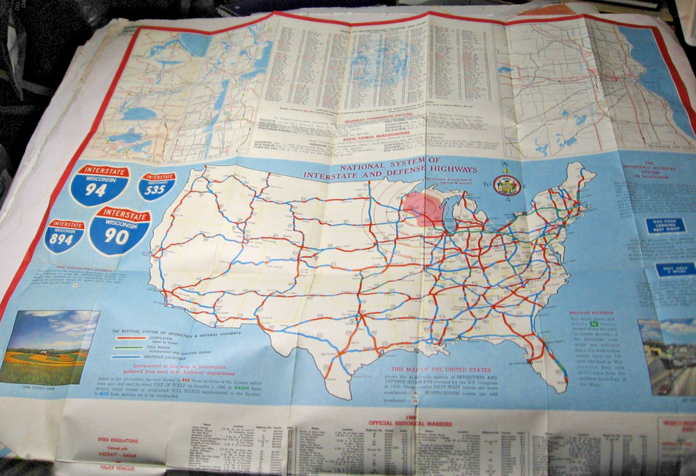 1966 Wisconsin Highway Map