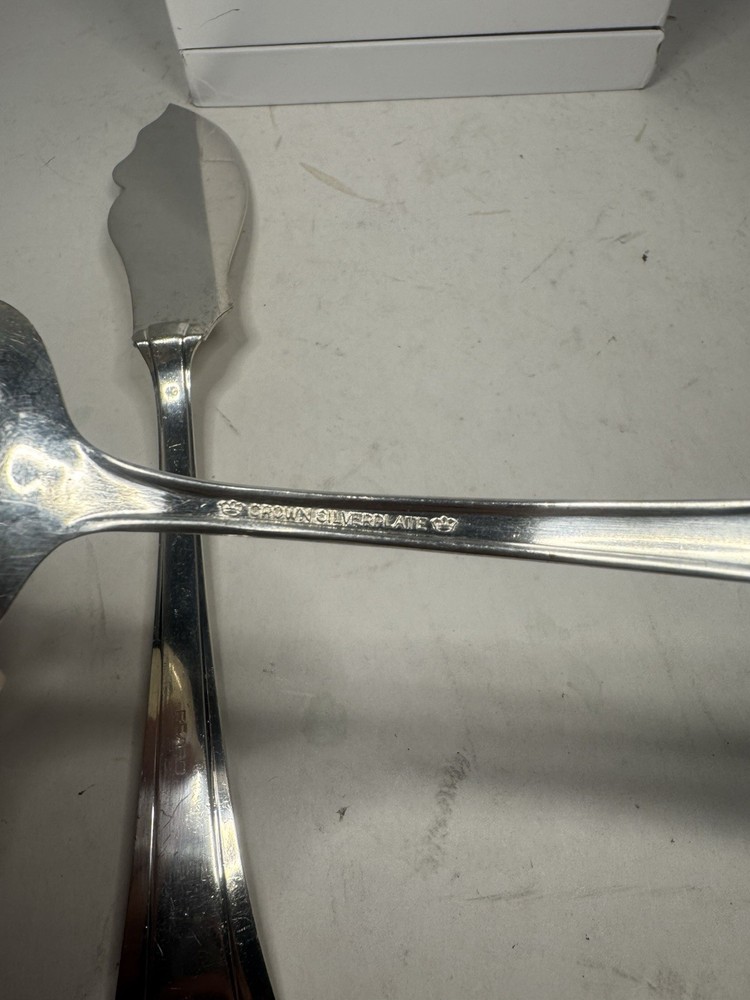 vintage two silver cake spoons
