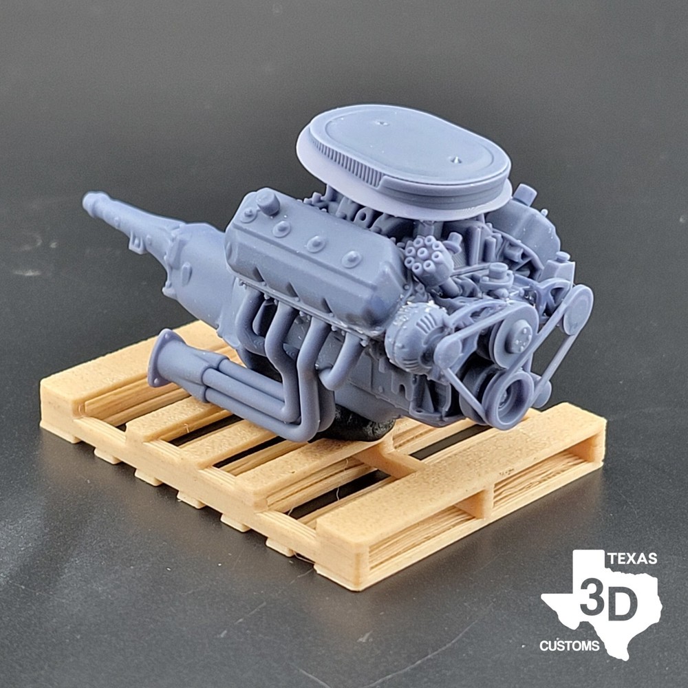 Six Pack 426 Hemi model engine resin 3D printed 1:25-1:8 scale