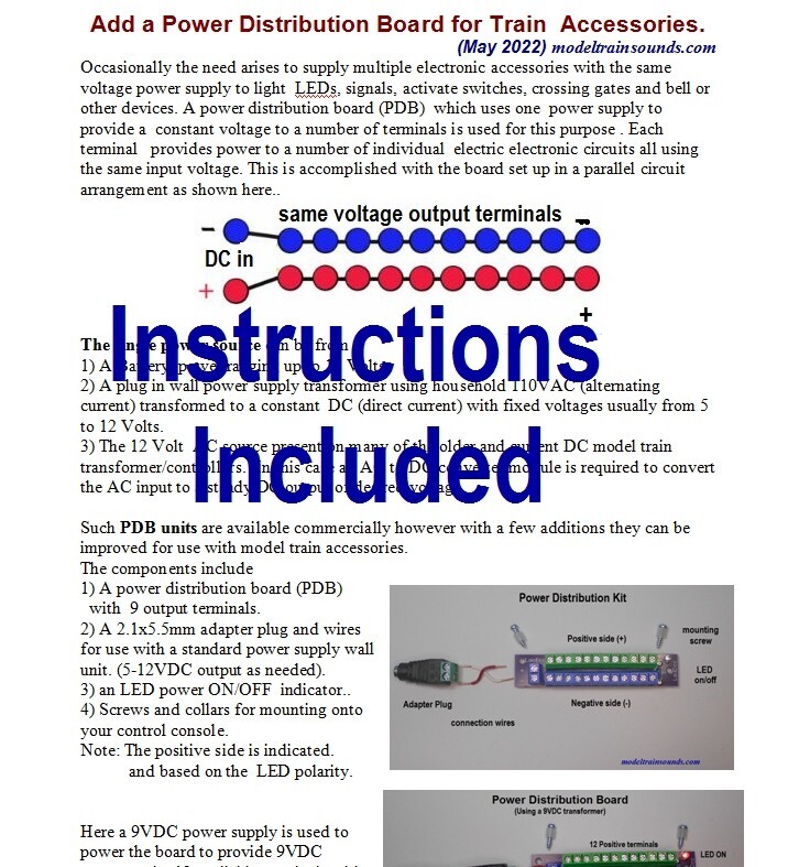 Power Distribution Board Kit for Model Trains