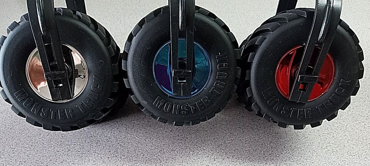 Kids Monster Truck Earmuffs W/Chrome Wheels Monster Jam Style SHIPS FREE