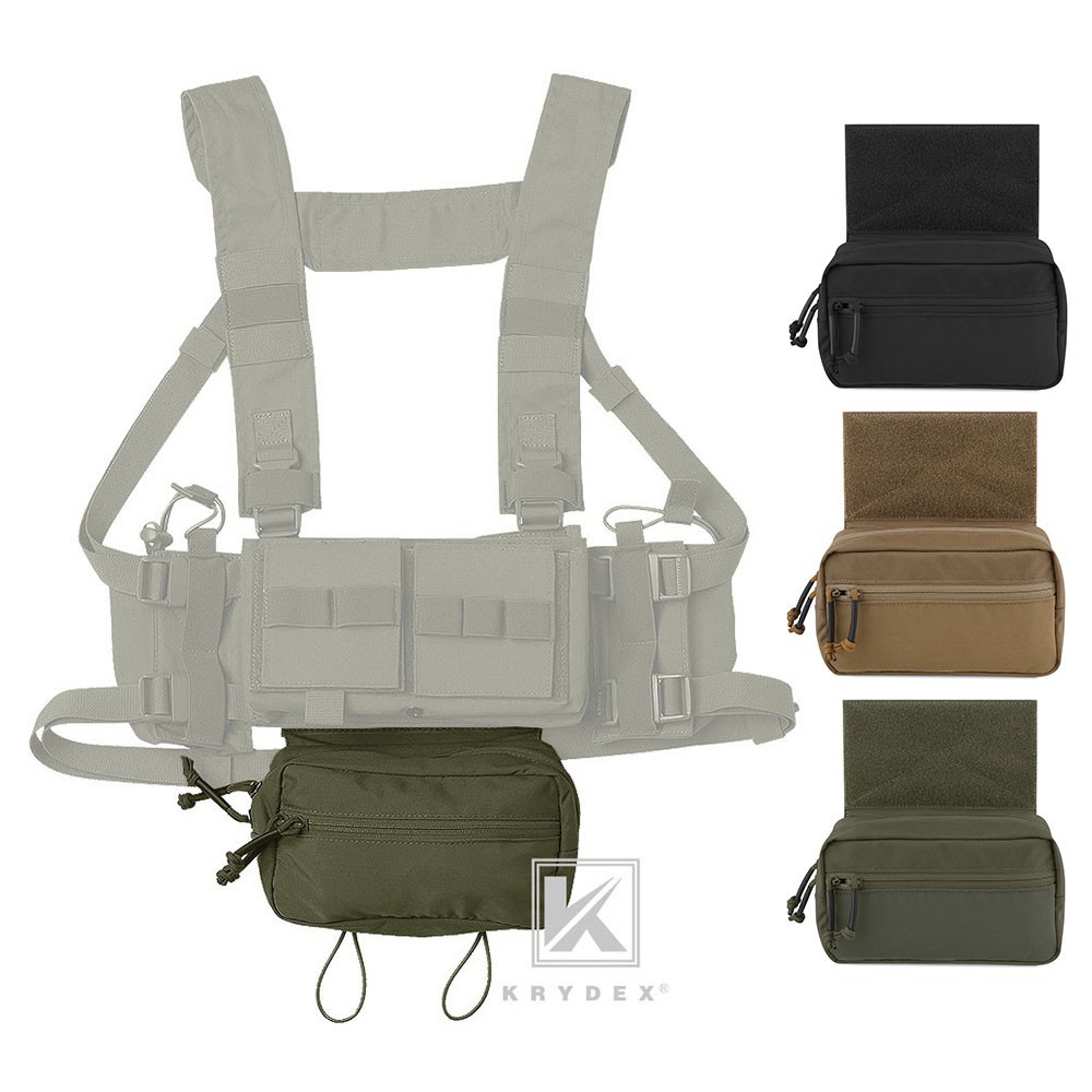 KRYDEX Tactical Drop Dump Pouch SACK Chassis Pack Hook & Loop For Chest Rig Vest