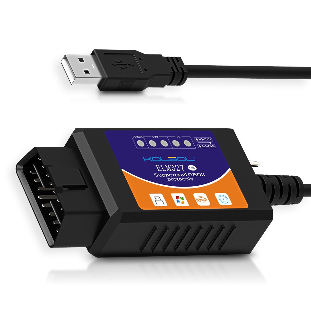 For Ford FORScan OBD2 Code Reader ELM327 V1.5 USB Modified Scanner HS/MS CAN US