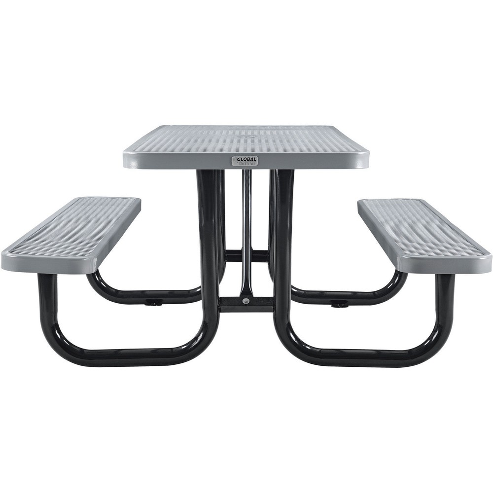 Global Industrial 72" Rectangular Picnic Table Surface Mount Gray