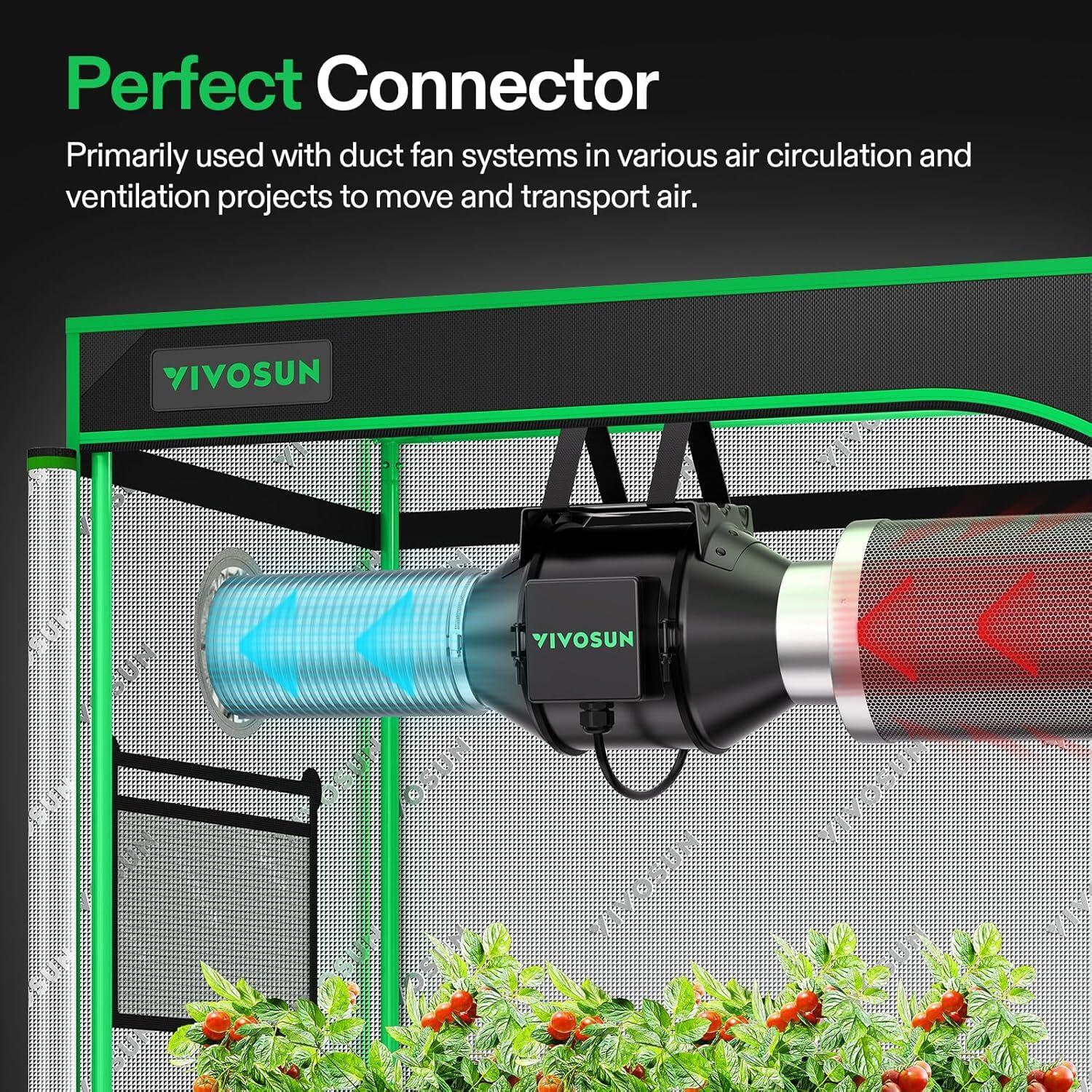 VIVOSUN 2 Pack 6"x25Ft Flex Air Aluminum Ducting Dryer Vent Hoses w/ Clamps