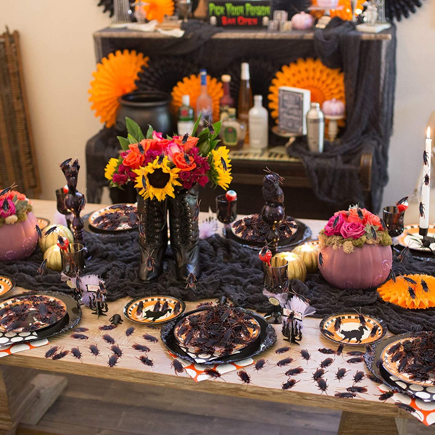 10 Prank Fake Roaches Plastic Cockroaches Creepy Roach Bugs Party Game Toy Gifts