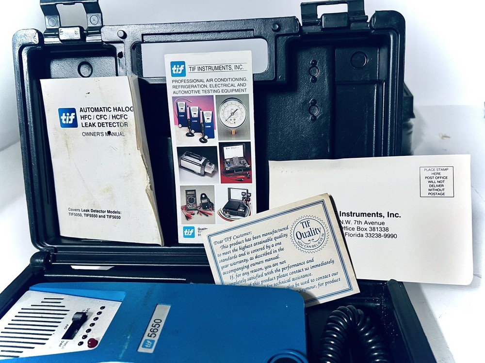 TIF 5650 Automatic Halogen Leak Detector HFC CFC HCFC Complete w/ Case & Manual