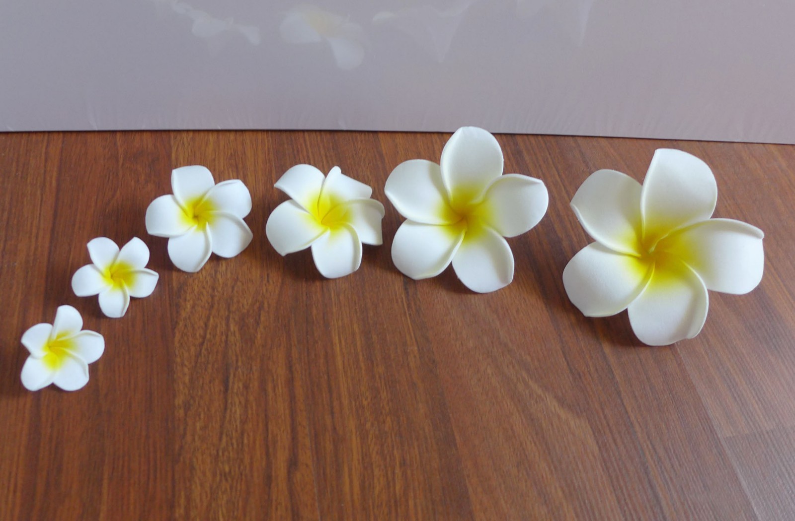 Set of 25 Pieces Artificial Foam Yellow Plumeria Flower Heads