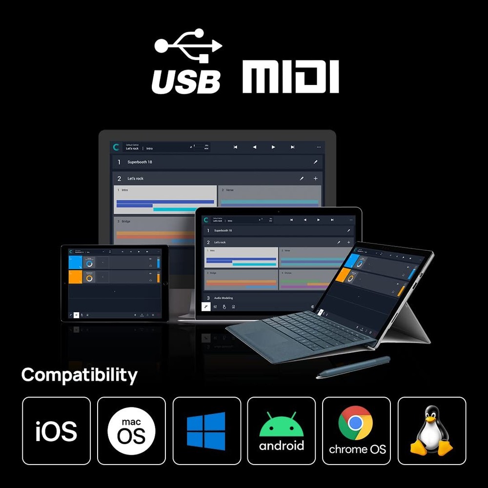U2MIDI Pro - High-Speed USB MIDI Cable with Filter and Mapper - Plug & Play U...