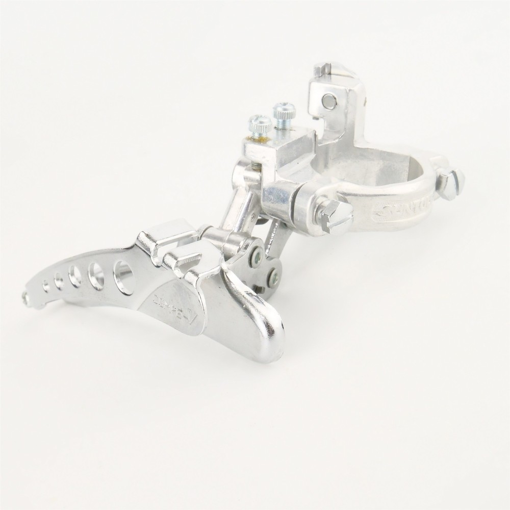 NOS Suntour Comp-V Front Derailleur 28.6 Clamp Double Bottom Pull Top Normal