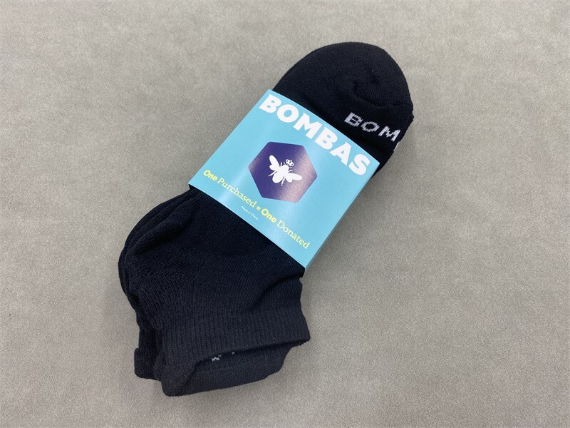 4 Pairs's Bombas Solid Honeycomb Black Ankle Socks Men Size L