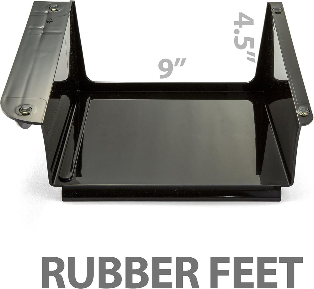 Officemate Telephone Stand, Laptop Black Plastic Computer Riser,