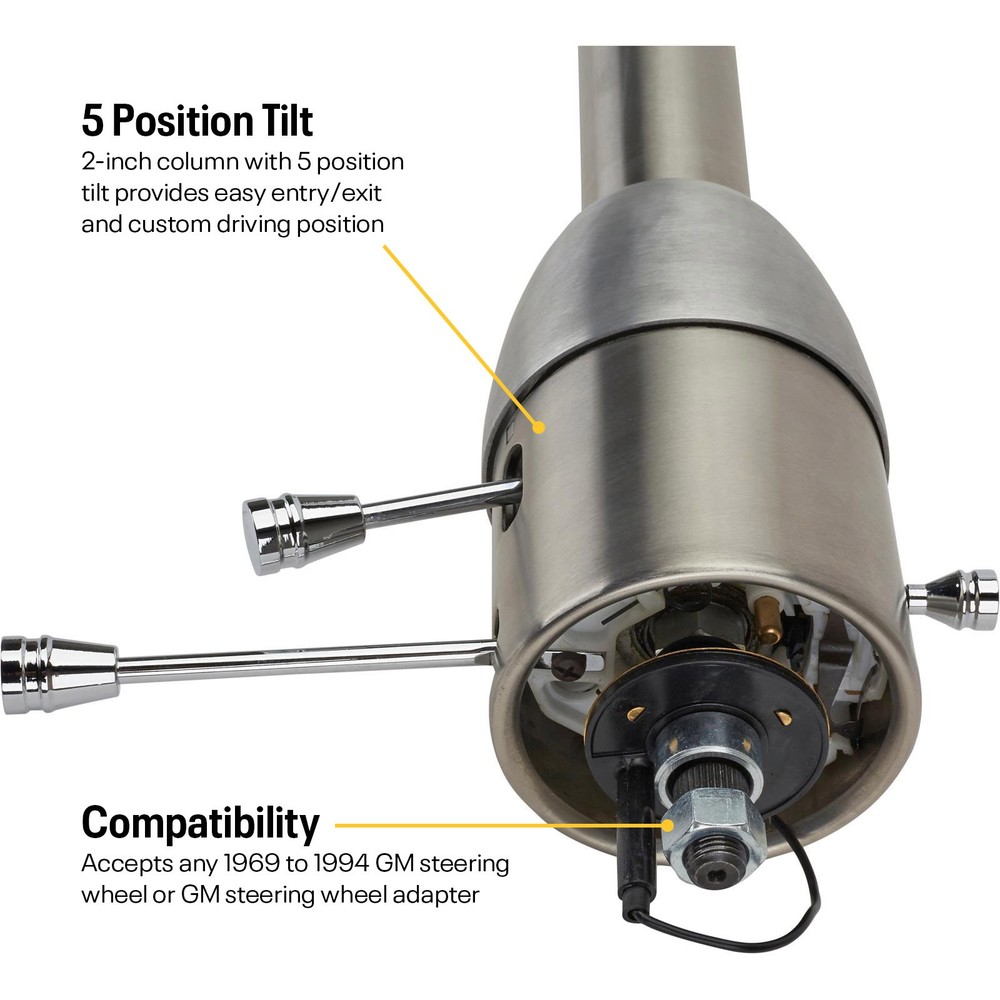 Universal GM 33" Tilt Steering Column, Floor Shift, 5-Position, Raw