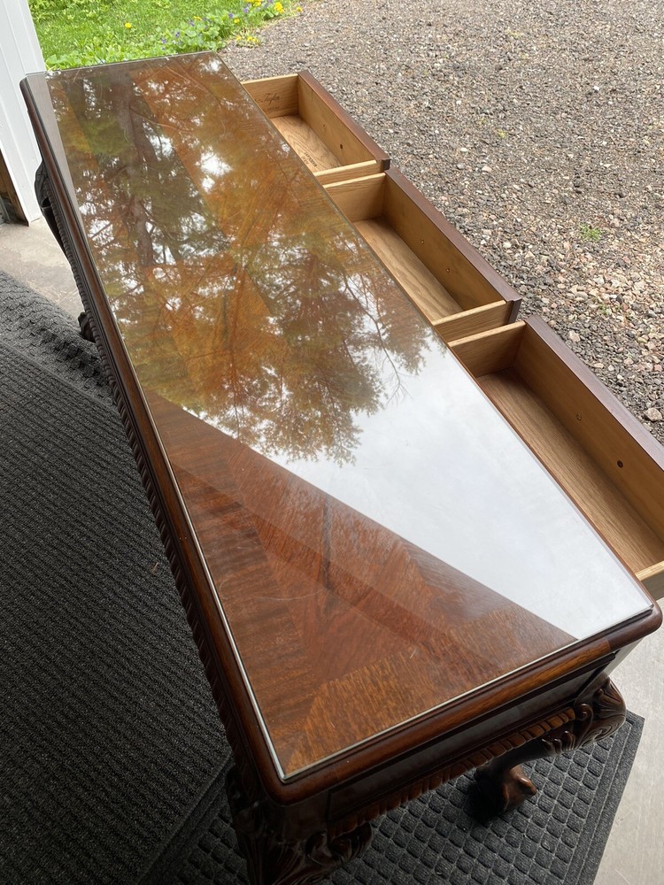 LINK TAYLOR BANDED HEIRLOOM SOLID MAHOGANY CONSOLE TABLE SIDEBOARD