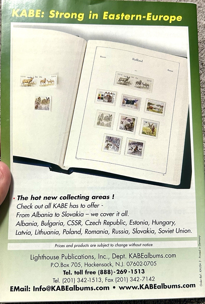 VINTAGE KABE STAMP ALBUMS 2002 / 2003 CATALOG - 22 PAGES