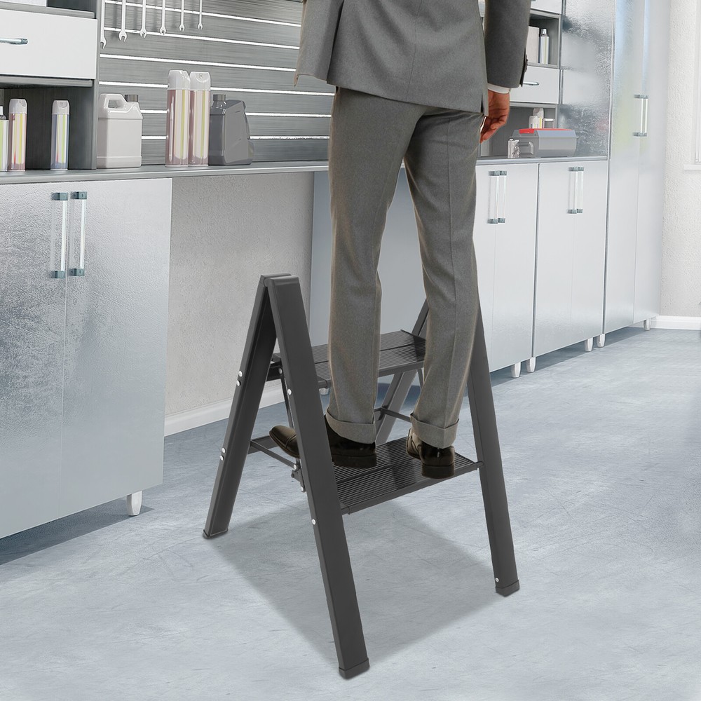 A-shaped Folding 2-Step Ladder Foldable Step Ladder 661.39lbs Load-capacity