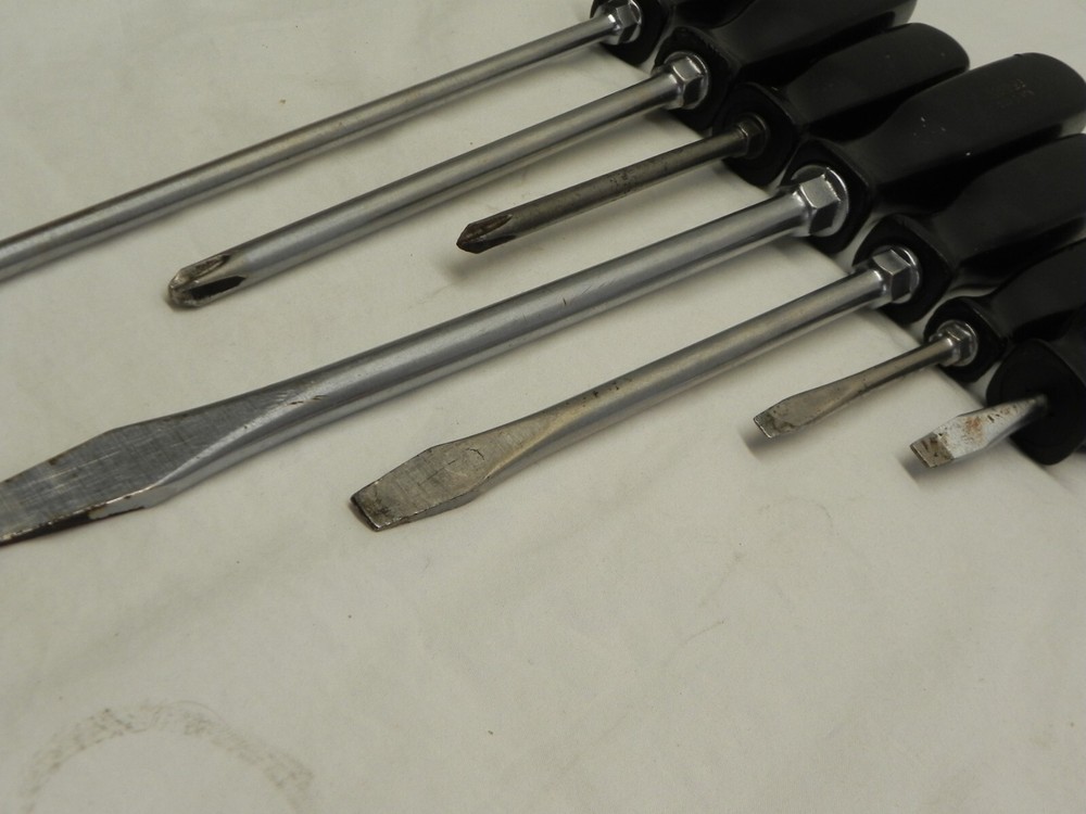 Snap-On 7 Piece Combination Black Hard Handle Screwdriver Set